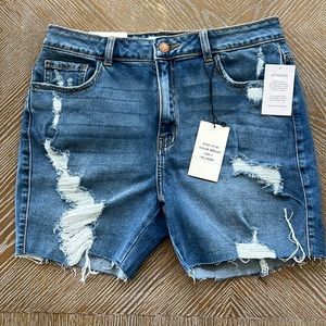 Encore Jeans Large Distressed Jean Shorts